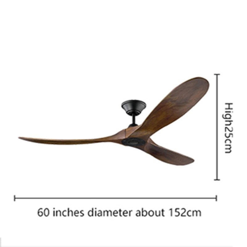 Antique Wooden Blades Large Fan Remote Controlled (2024 Edition)-MinimalisticDecor.com