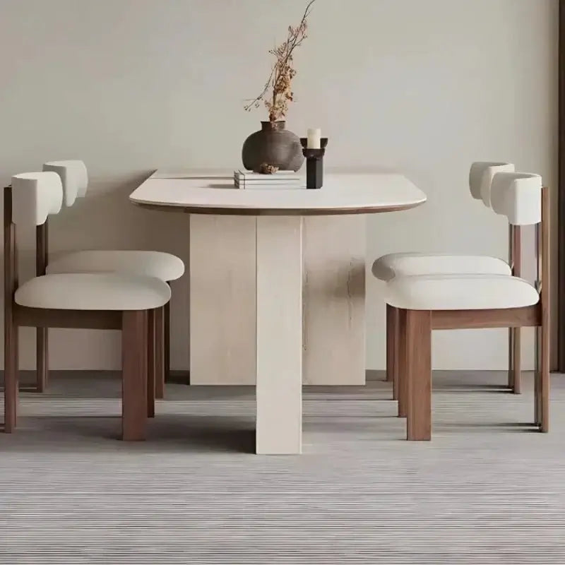 Arch Rock Slab Dining Table Set – Modern Elegance with Timeless Durability-MinimalisticDecor.com