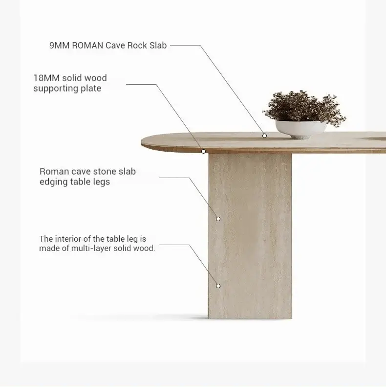 Arch Rock Slab Dining Table Set – Modern Elegance with Timeless Durability-MinimalisticDecor.com