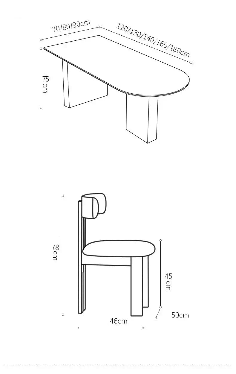 Arch Rock Slab Dining Table Set – Modern Elegance with Timeless Durability-MinimalisticDecor.com