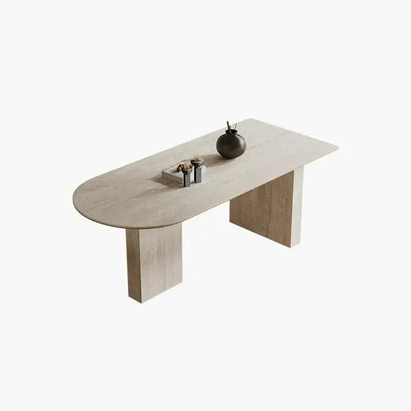 Arch Rock Slab Dining Table Set – Modern Elegance with Timeless Durability-MinimalisticDecor.com