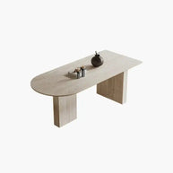 Arch Rock Slab Dining Table Set – Modern Elegance with Timeless Durability-MinimalisticDecor.com