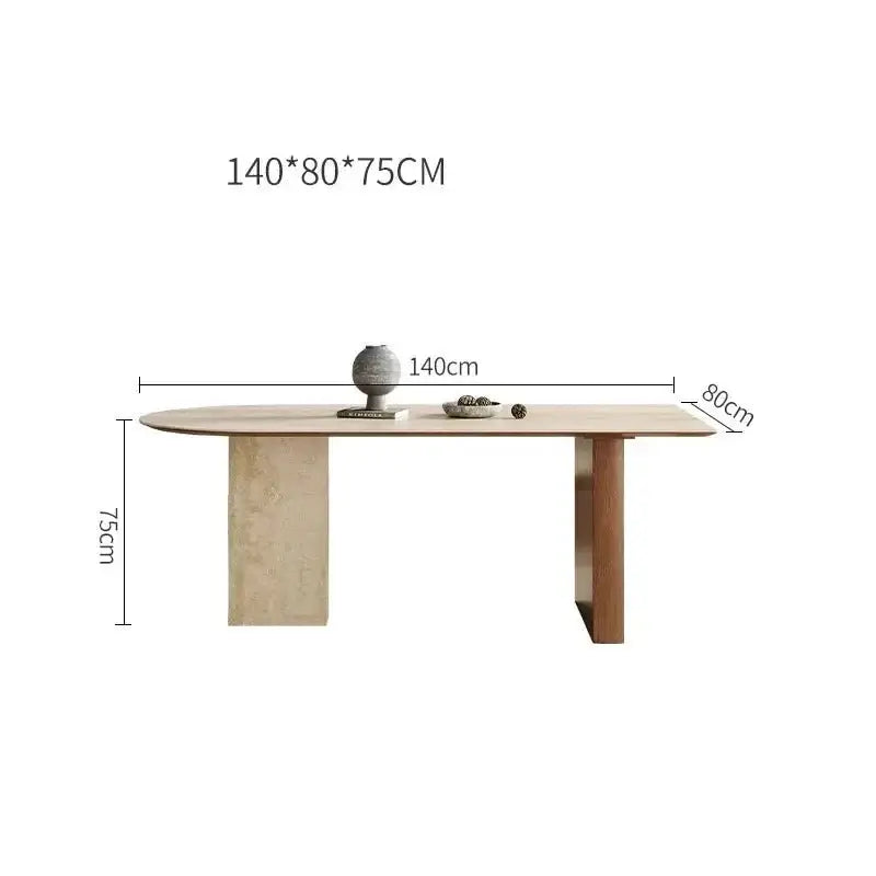 Arch Rock Slab Dining Table Set – Modern Elegance with Timeless Durability-MinimalisticDecor.com
