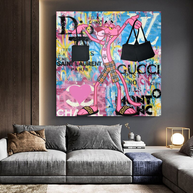 Artistic Cartoon Charm - Pink Panther Poster-MinimalisticDecor.com