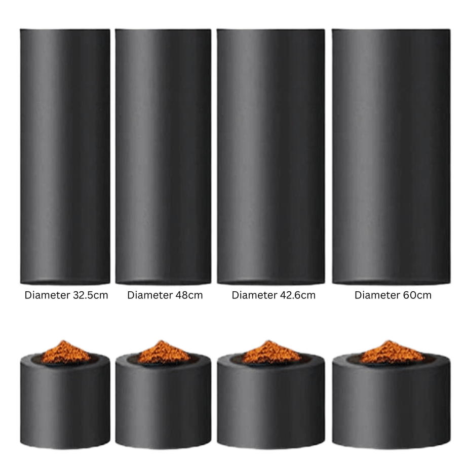 Artistic Cylindrical Hanging Fireplace – High Carbon Steel, Electric or Fuel Option-MinimalisticDecor.com