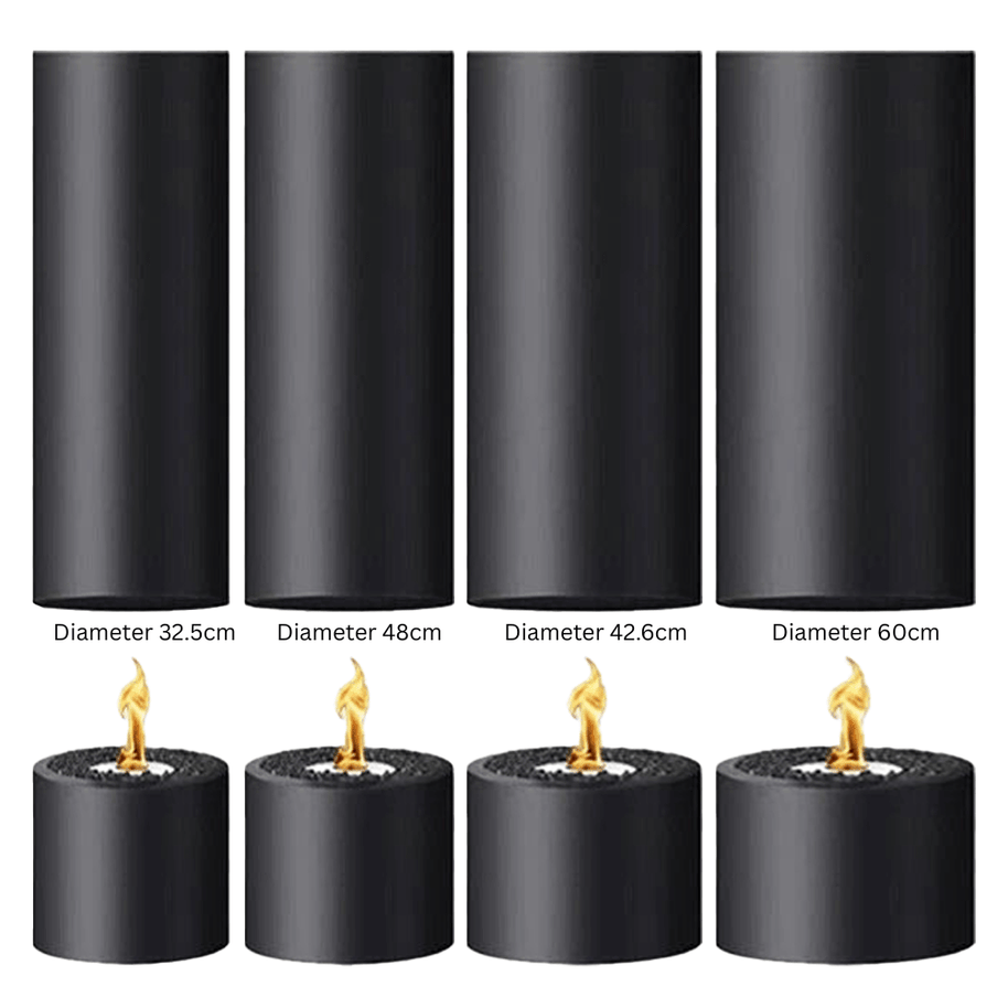 Artistic Cylindrical Hanging Fireplace – High Carbon Steel, Electric or Fuel Option-MinimalisticDecor.com