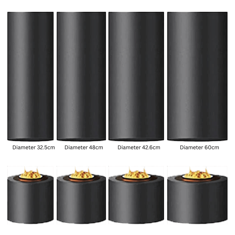 Artistic Cylindrical Hanging Fireplace – High Carbon Steel, Electric or Fuel Option-MinimalisticDecor.com