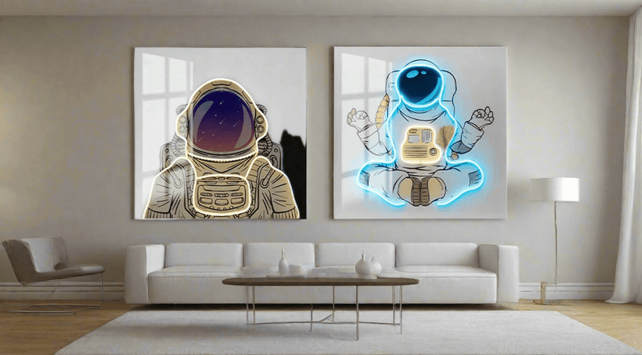 Astronaut 3D Neon Wall Art – Bold & Customizable Space-Inspired Design-MinimalisticDecor.com