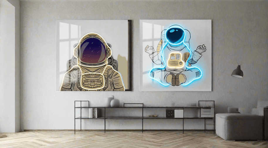 Astronaut 3D Neon Wall Art – Bold & Customizable Space-Inspired Design-MinimalisticDecor.com