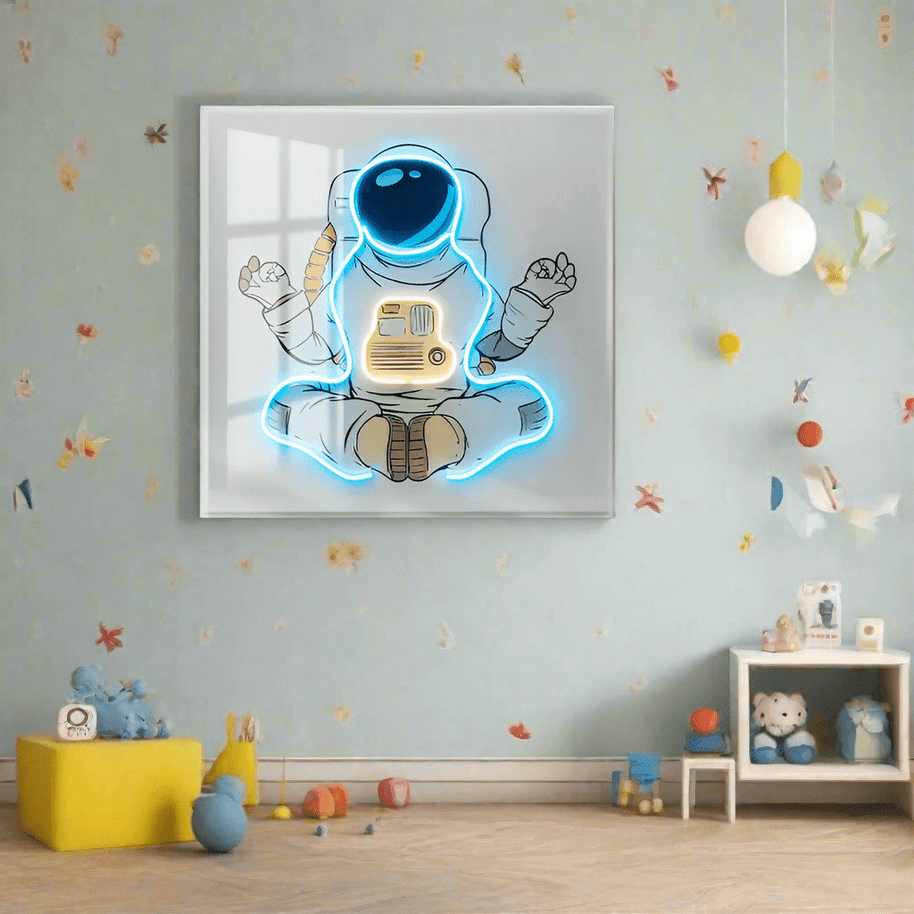 Astronaut 3D Neon Wall Art – Bold & Customizable Space-Inspired Design-MinimalisticDecor.com