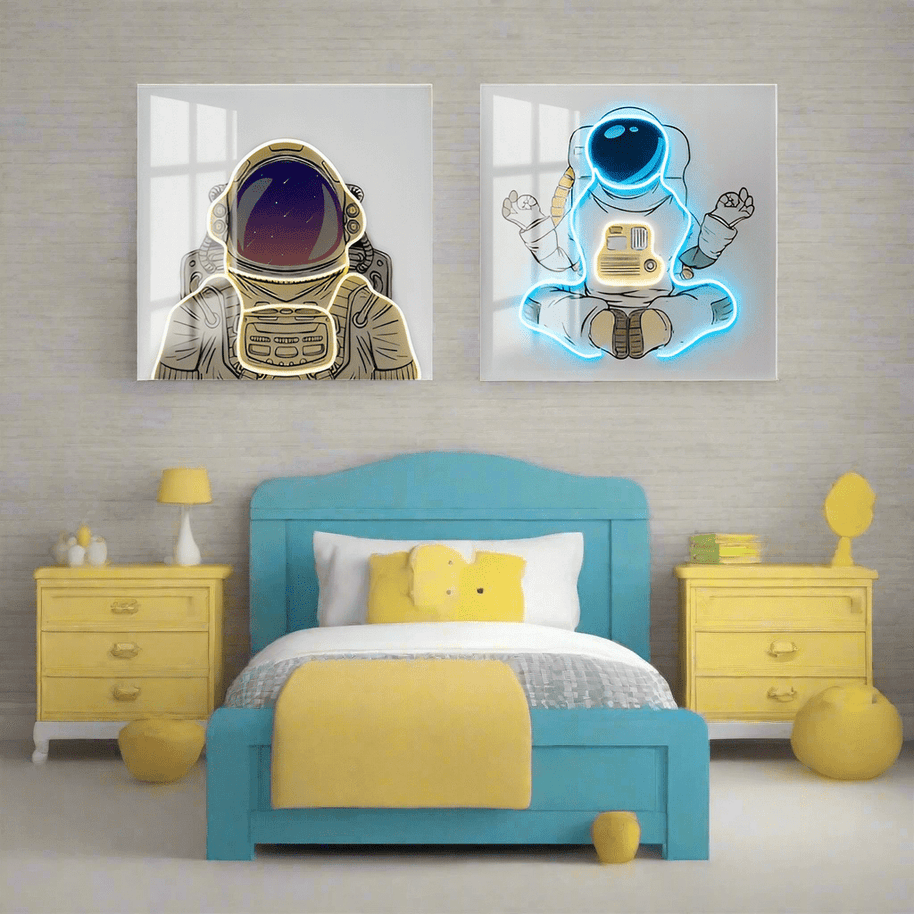Astronaut 3D Neon Wall Art – Bold & Customizable Space-Inspired Design-MinimalisticDecor.com