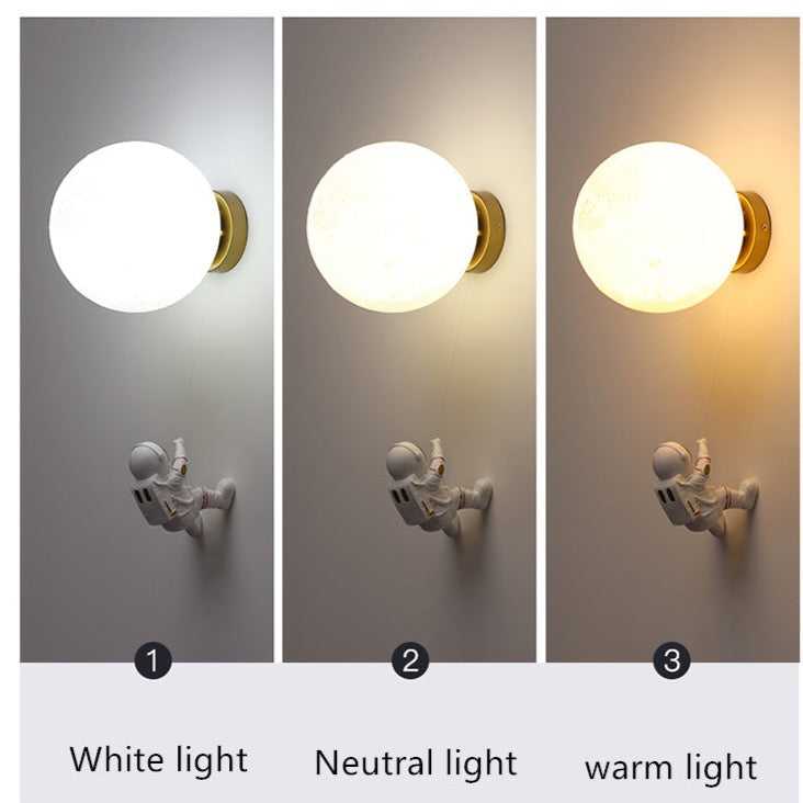 Astronaut on Moon Wall Lamp - Kids Room Lighting-MinimalisticDecor.com
