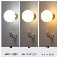 Astronaut on Moon Wall Lamp - Kids Room Lighting-MinimalisticDecor.com