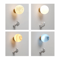 Astronaut on Moon Wall Lamp - Kids Room Lighting-MinimalisticDecor.com