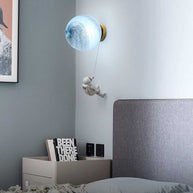 Astronaut on Moon Wall Lamp - Kids Room Lighting-MinimalisticDecor.com