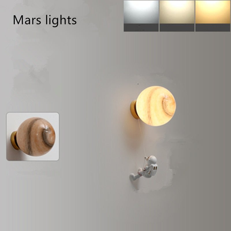 Astronaut on Moon Wall Lamp - Kids Room Lighting-MinimalisticDecor.com