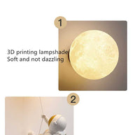 Astronaut on Moon Wall Lamp - Kids Room Lighting-MinimalisticDecor.com