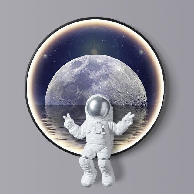 Astronaut on Moon Wall Light: Illuminate with Space-MinimalisticDecor.com