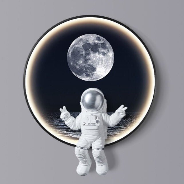 Astronaut on Moon Wall Light: Illuminate with Space-MinimalisticDecor.com