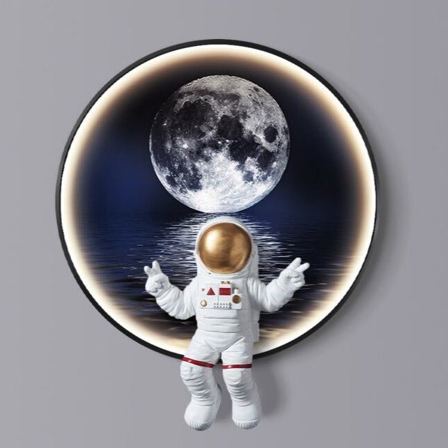 Astronaut on Moon Wall Light: Illuminate with Space-MinimalisticDecor.com