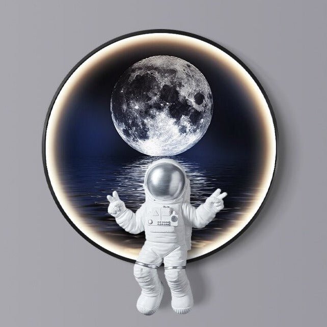 Astronaut on Moon Wall Light: Illuminate with Space-MinimalisticDecor.com