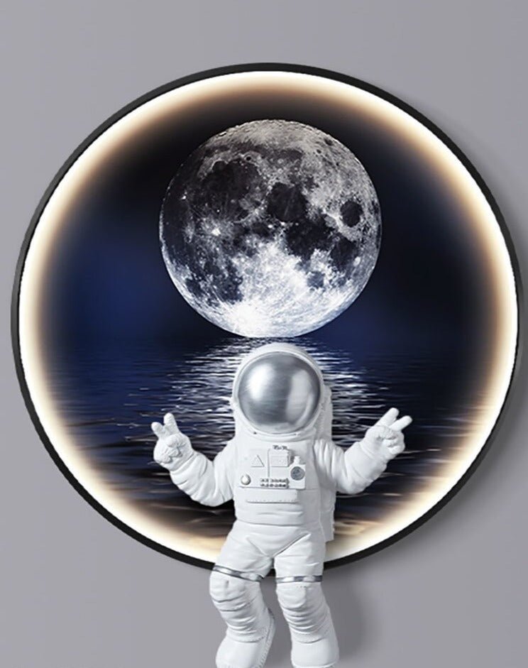 Astronaut on Moon Wall Light: Illuminate with Space-MinimalisticDecor.com