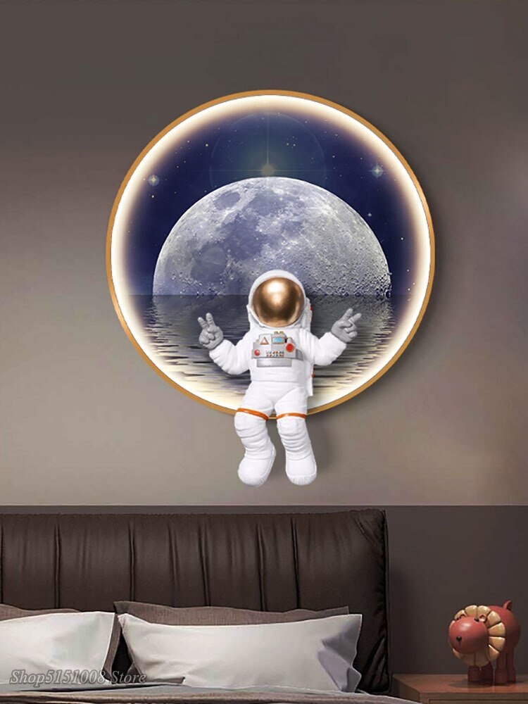 Astronaut on Moon Wall Light: Illuminate with Space-MinimalisticDecor.com