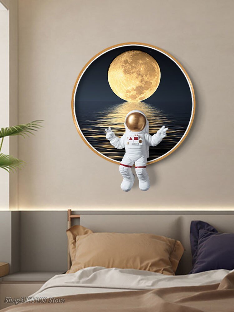 Astronaut on Moon Wall Light: Illuminate with Space-MinimalisticDecor.com