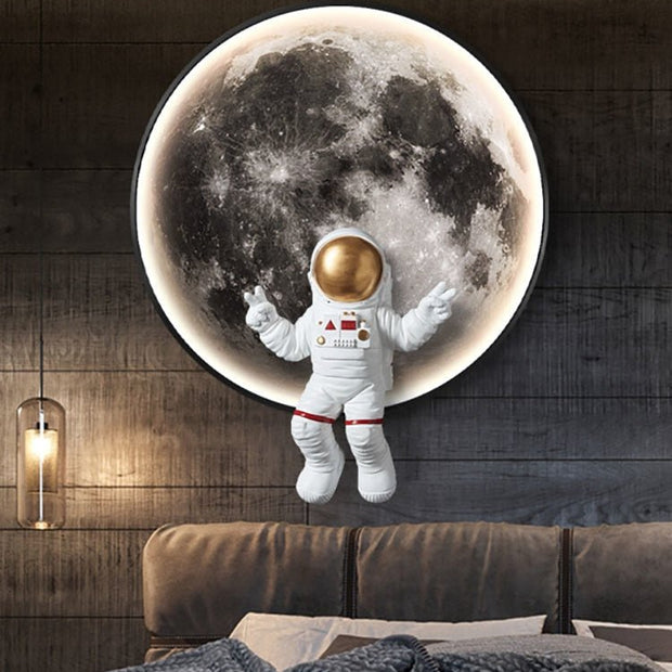 Astronaut on Moon Wall Light: Illuminate with Space-MinimalisticDecor.com