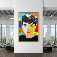 Audrey Hepburn Abstract Canvas Wall Art-MinimalisticDecor.com