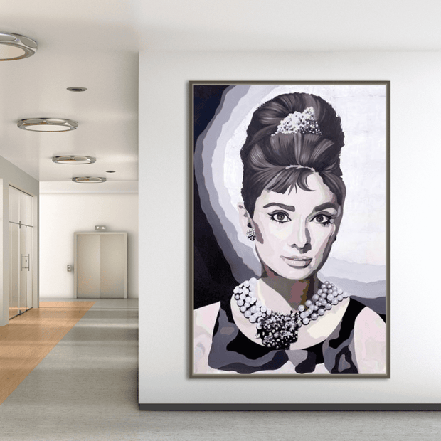 Audrey Hepburn Black & White Canvas Wall Art-MinimalisticDecor.com