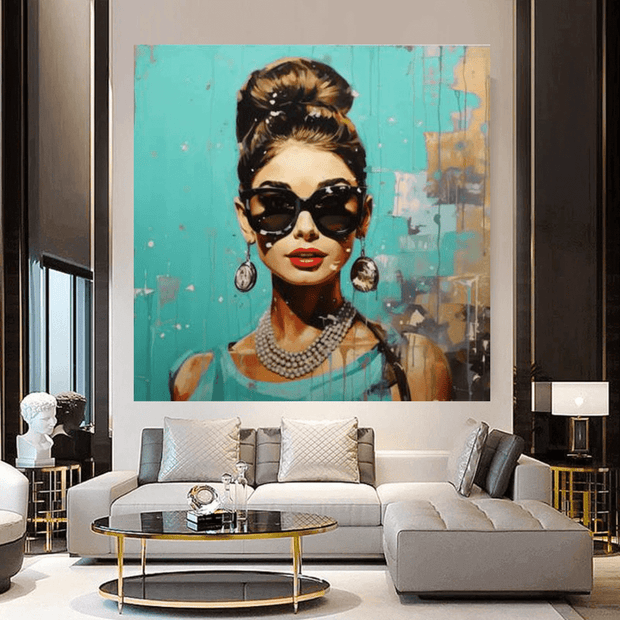 Audrey Hepburn Canvas Wall Art - Elegant Home Decor-MinimalisticDecor.com