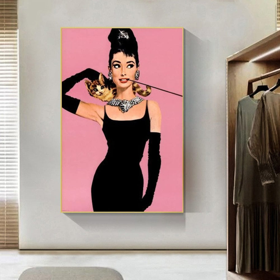 Audrey Hepburn Canvas Wall Art: Elegant & Timeless-MinimalisticDecor.com