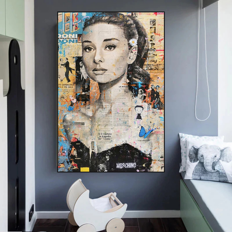 Audrey Hepburn Canvas Wall Art: Elevate Your Space-MinimalisticDecor.com