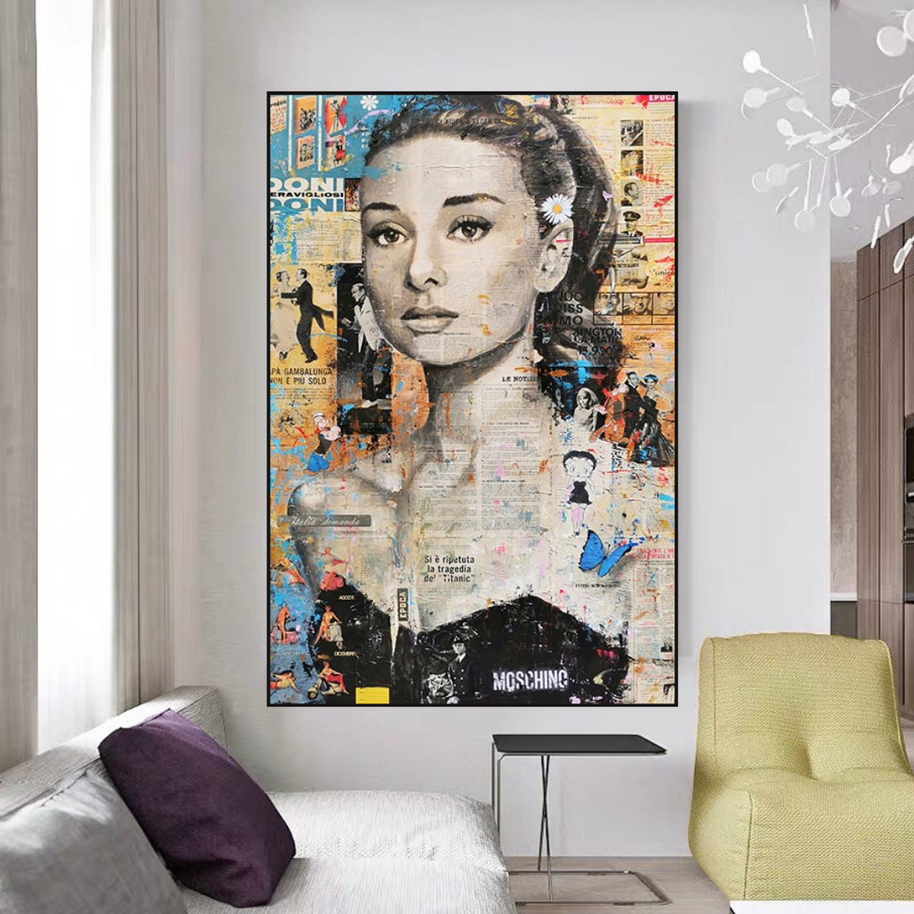 Audrey Hepburn Canvas Wall Art: Elevate Your Space-MinimalisticDecor.com