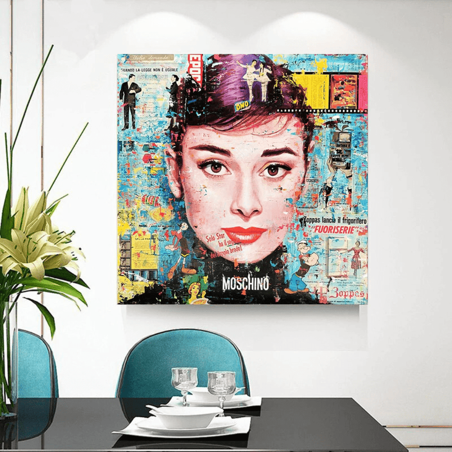 Audrey Hepburn Canvas Wall Art: Exquisite Home Décor-MinimalisticDecor.com
