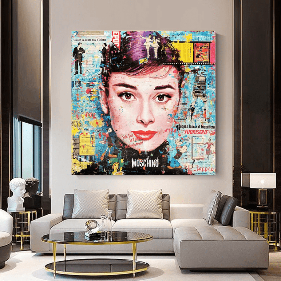 Audrey Hepburn Canvas Wall Art: Exquisite Home Décor-MinimalisticDecor.com