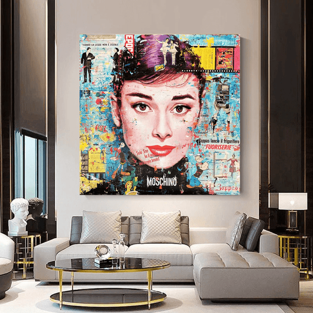 Audrey Hepburn Canvas Wall Art: Exquisite Home Décor-MinimalisticDecor.com