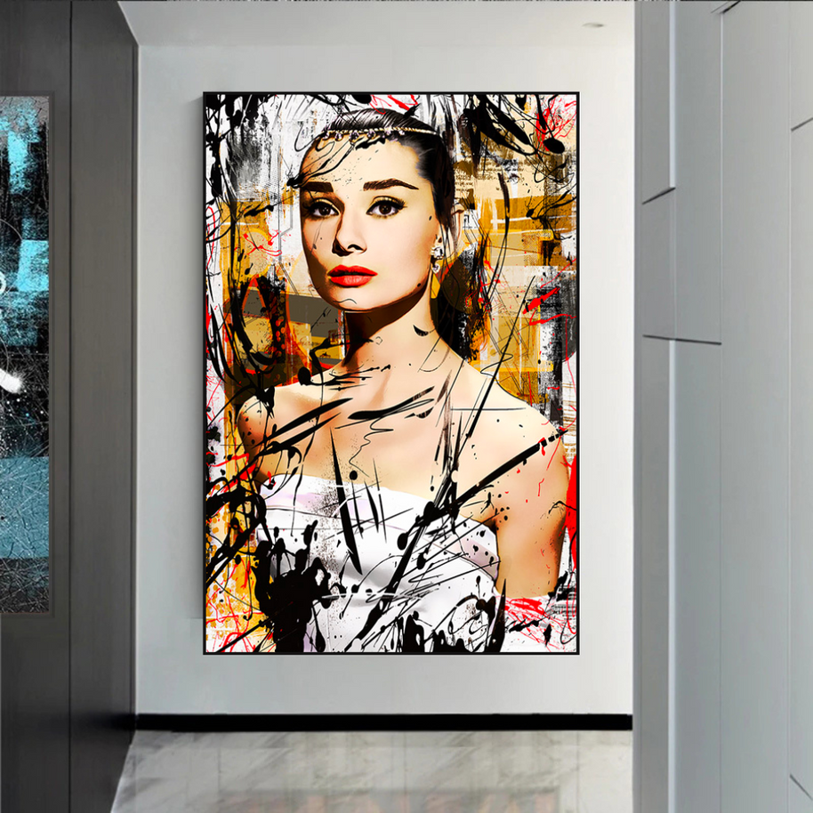 Audrey Hepburn Canvas Wall Art: Exquisite Style and Elegance-MinimalisticDecor.com