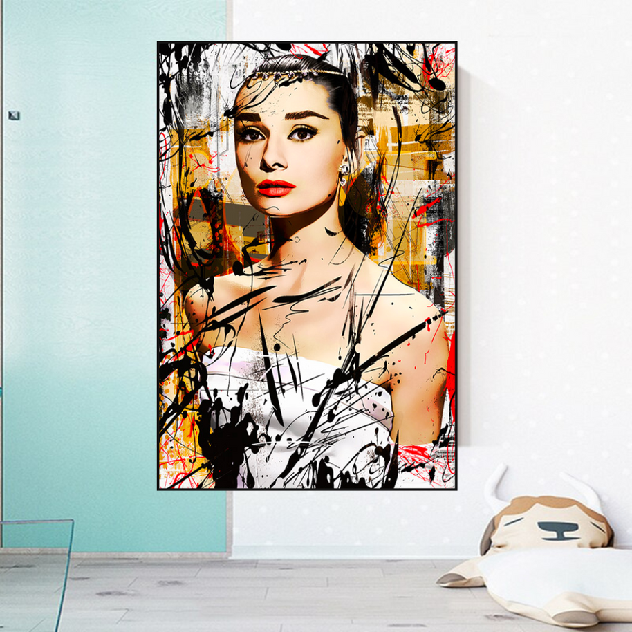 Audrey Hepburn Canvas Wall Art: Exquisite Style and Elegance-MinimalisticDecor.com
