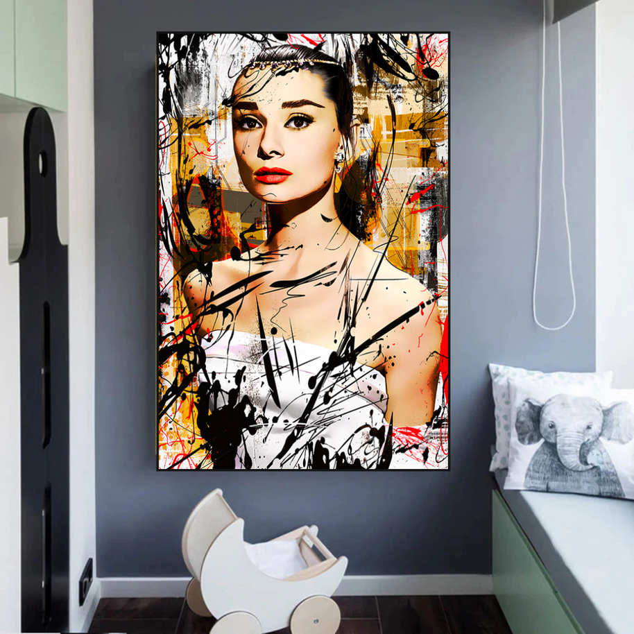 Audrey Hepburn Canvas Wall Art: Exquisite Style and Elegance-MinimalisticDecor.com