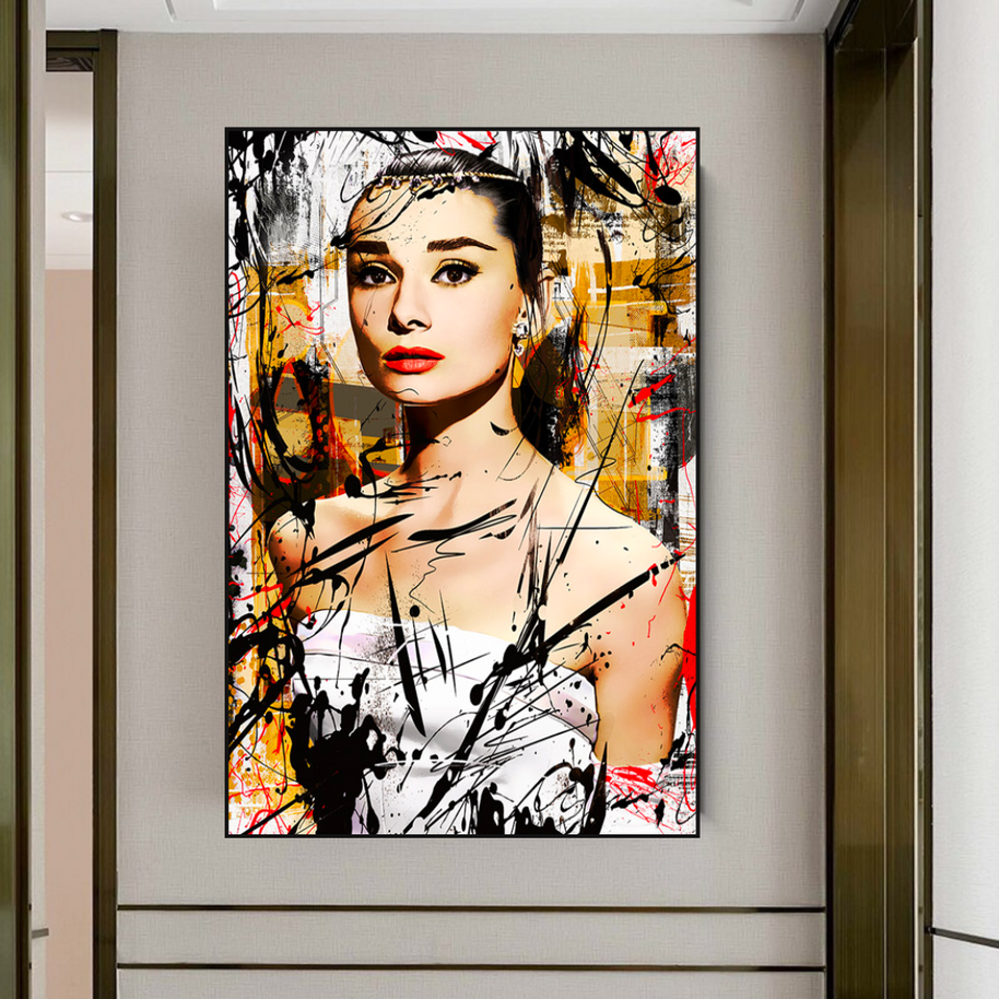 Audrey Hepburn Canvas Wall Art: Exquisite Style and Elegance-MinimalisticDecor.com