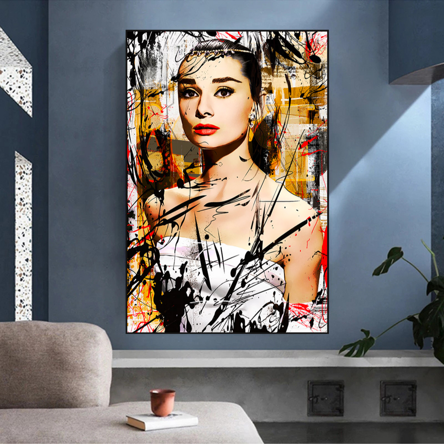 Audrey Hepburn Canvas Wall Art: Exquisite Style and Elegance-MinimalisticDecor.com