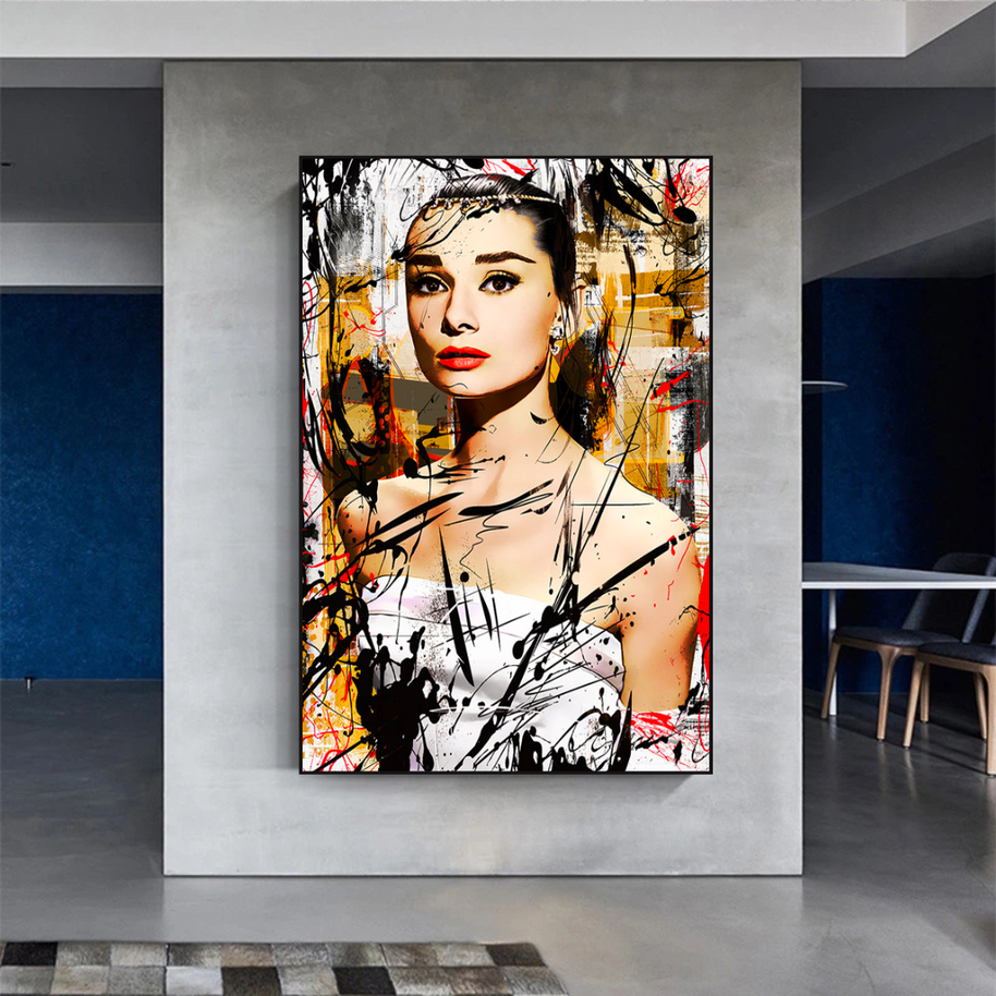 Audrey Hepburn Canvas Wall Art: Exquisite Style and Elegance-MinimalisticDecor.com