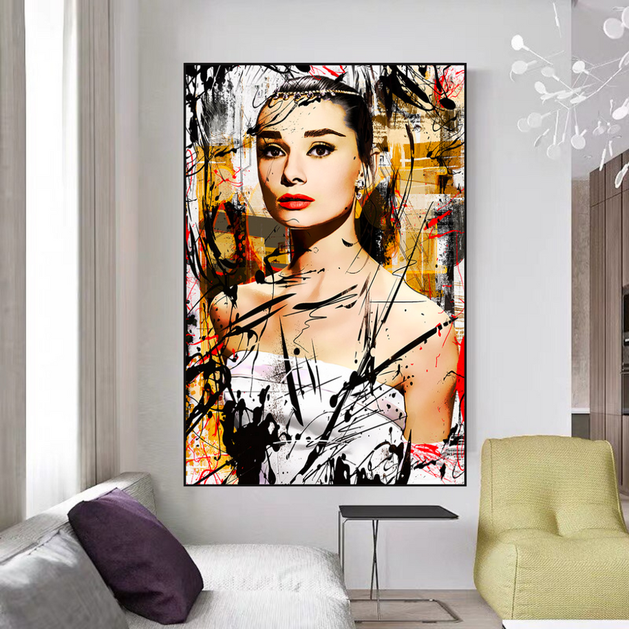 Audrey Hepburn Canvas Wall Art: Exquisite Style and Elegance-MinimalisticDecor.com