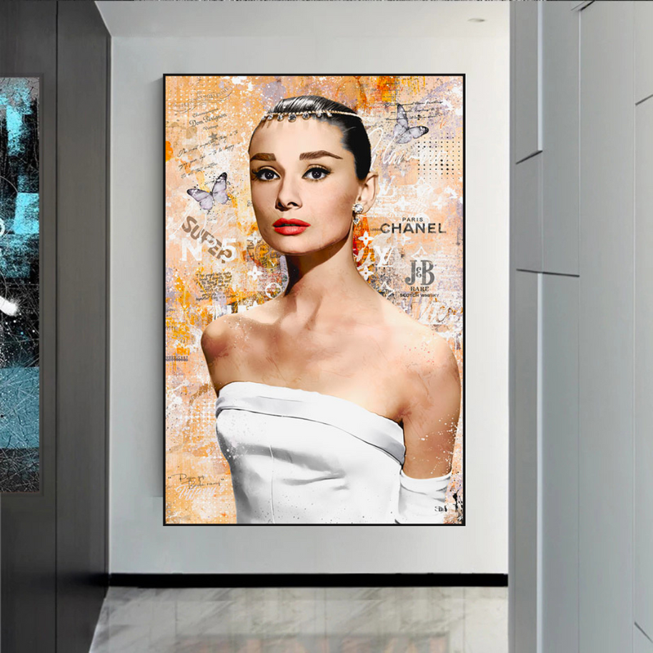 Audrey Hepburn Canvas Wall Art - Exquisite & Timeless-MinimalisticDecor.com