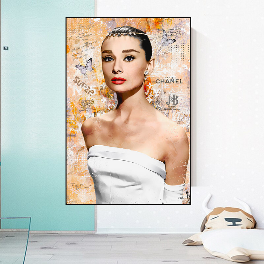 Audrey Hepburn Canvas Wall Art - Exquisite & Timeless-MinimalisticDecor.com