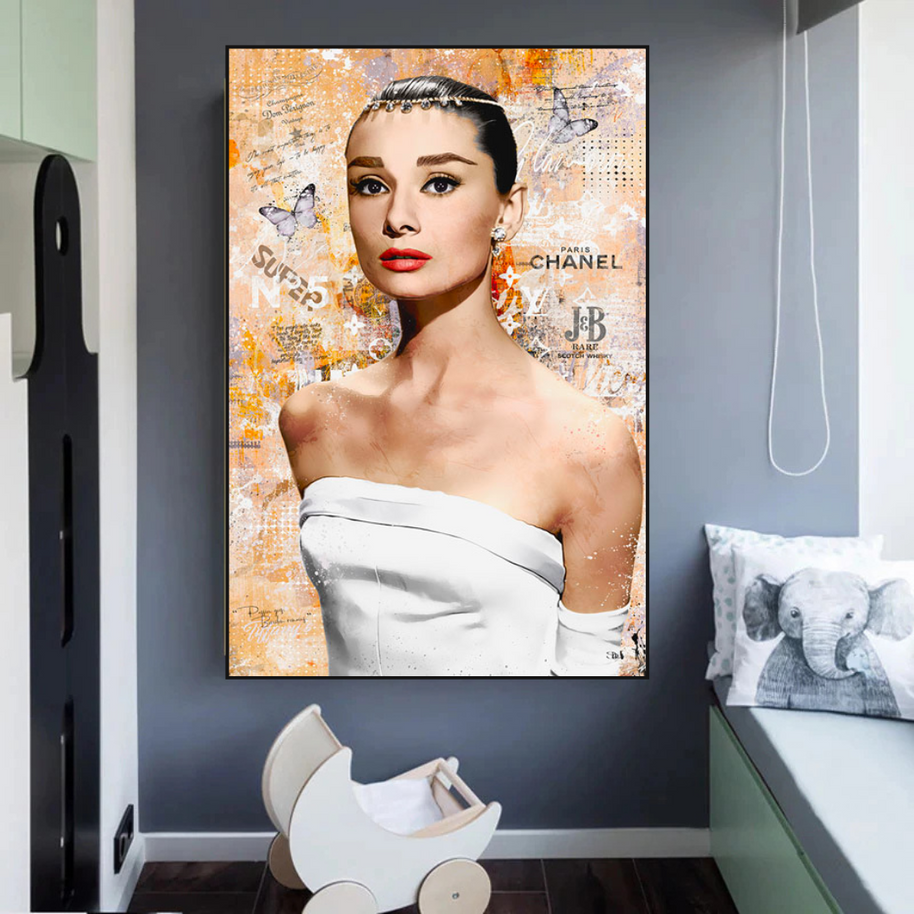 Audrey Hepburn Canvas Wall Art - Exquisite & Timeless-MinimalisticDecor.com