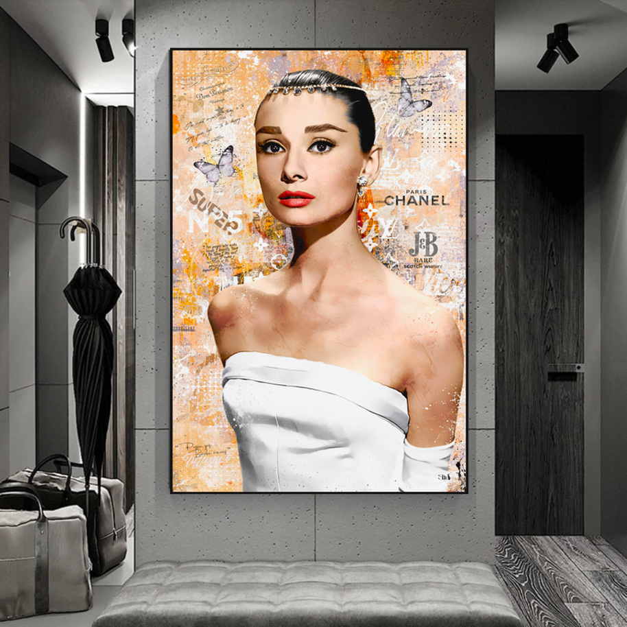 Audrey Hepburn Canvas Wall Art - Exquisite & Timeless-MinimalisticDecor.com