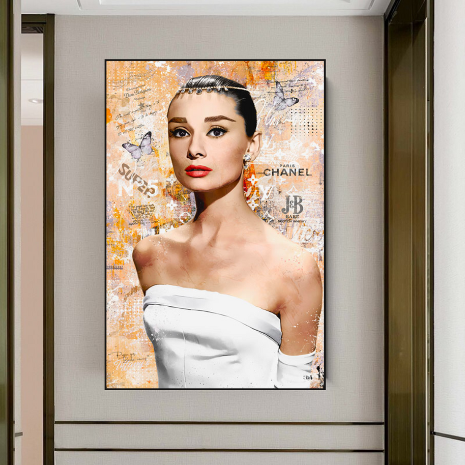 Audrey Hepburn Canvas Wall Art - Exquisite & Timeless-MinimalisticDecor.com